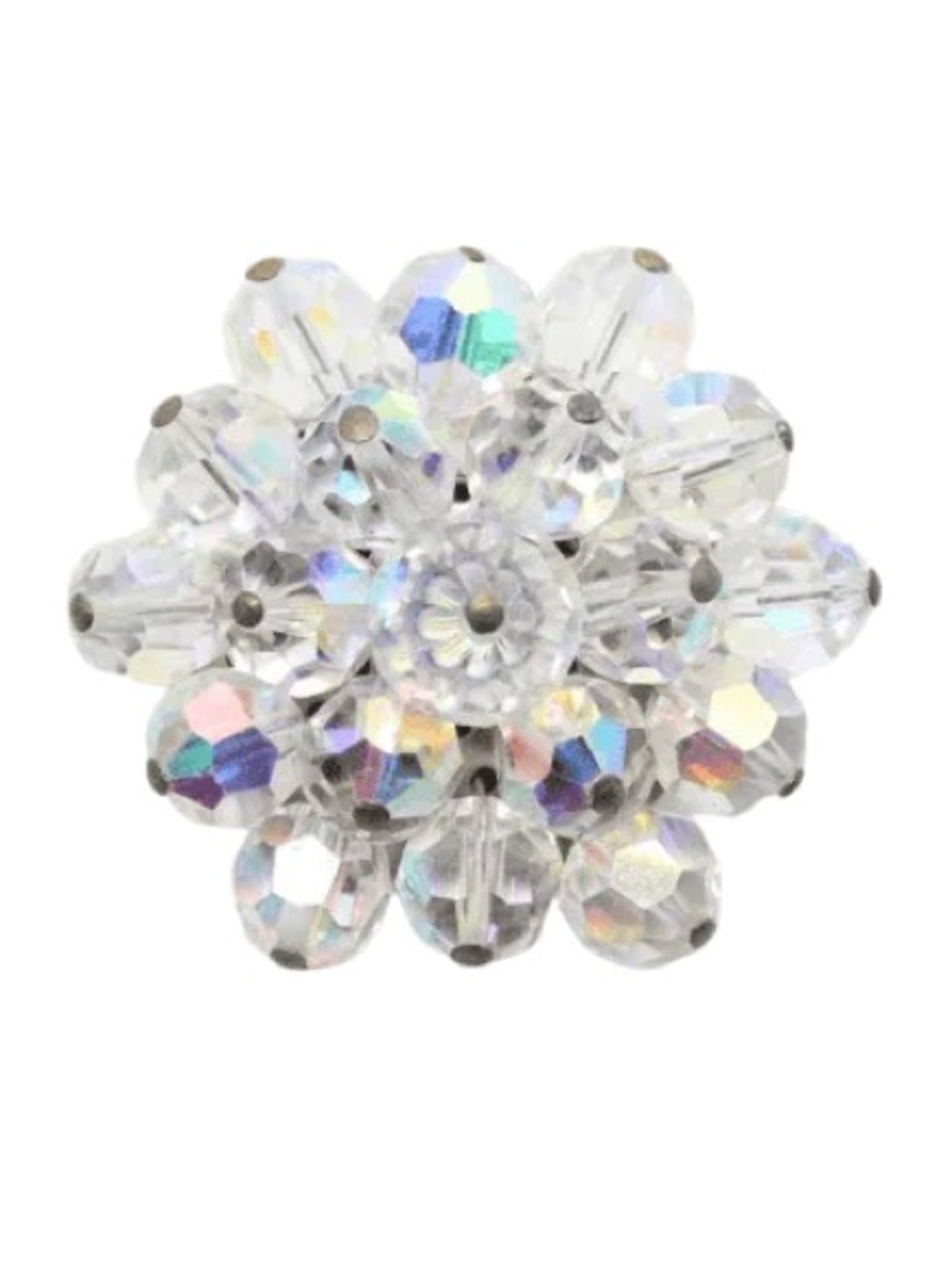 Vintage Aurora Borealis (AB) crystal bead cluster brooch - 1950’s - Picture 3 of 3